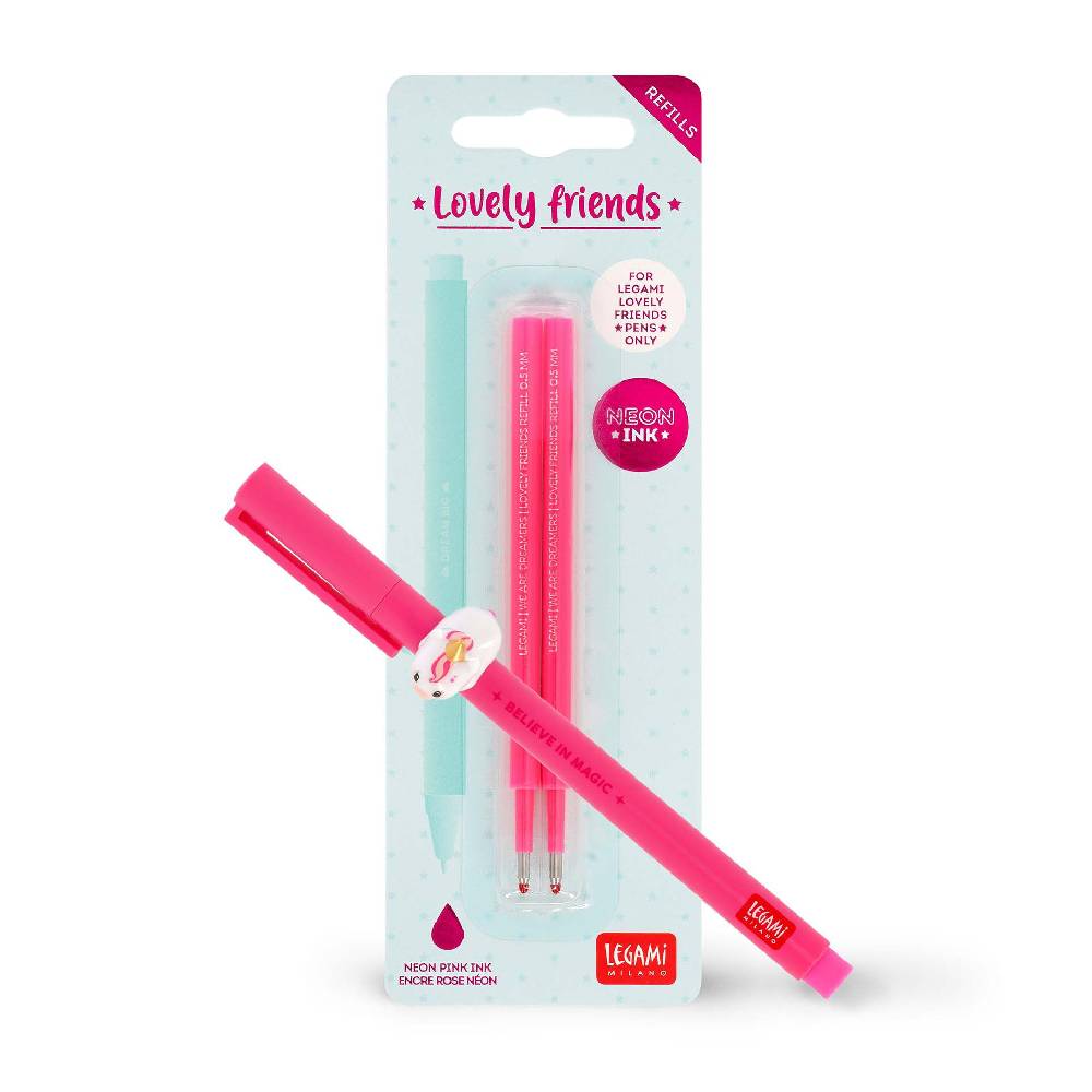 Legami Set Penna Lovely Unicorn con Refill Rosa Neon Novità