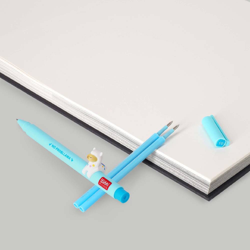 Legami Set Penna Lovely Llama con Refill Azzurro Economico