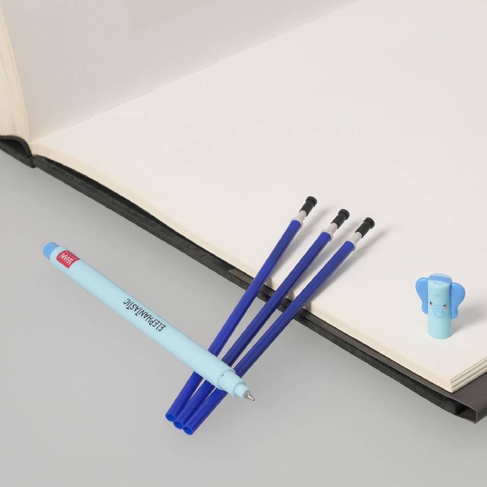 Legami Set Penna Cancellabile Elephant con Refill Blu Hotsell