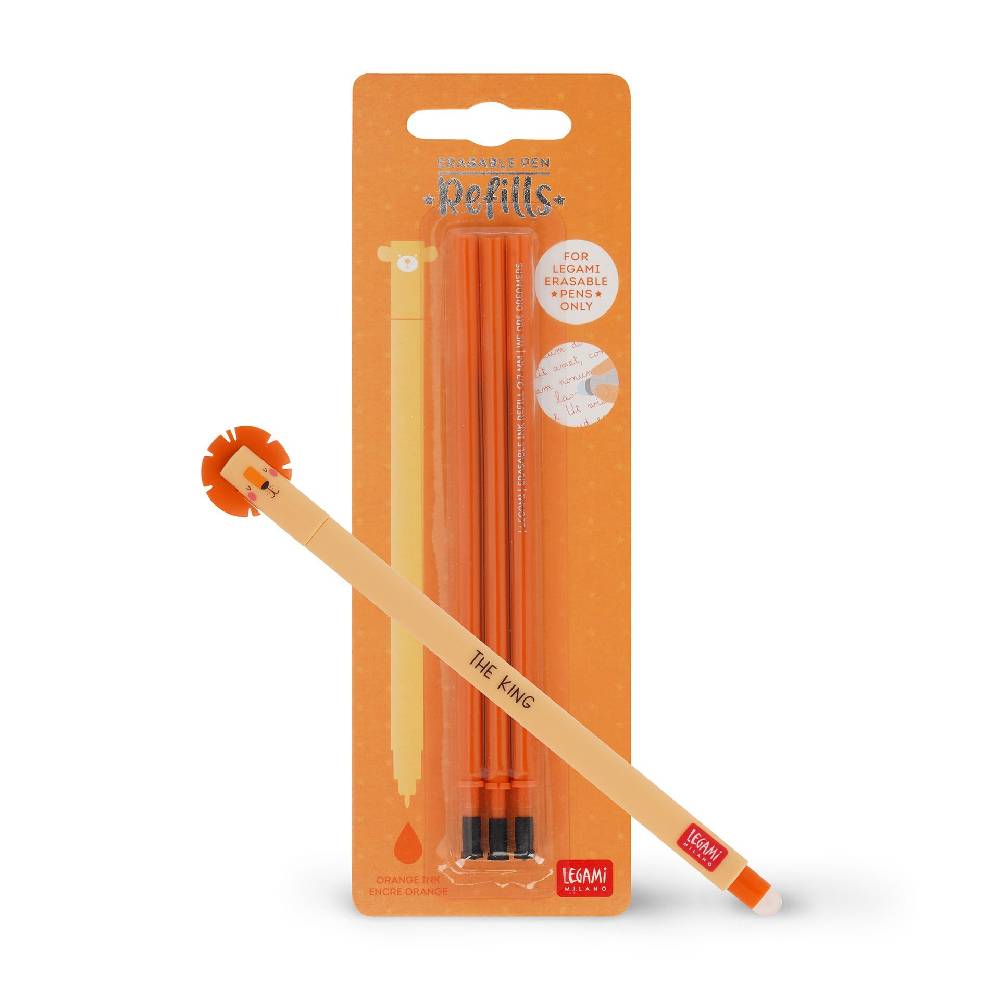 Legami Set Penna Cancellabile Lion con Refill Arancione Offerte