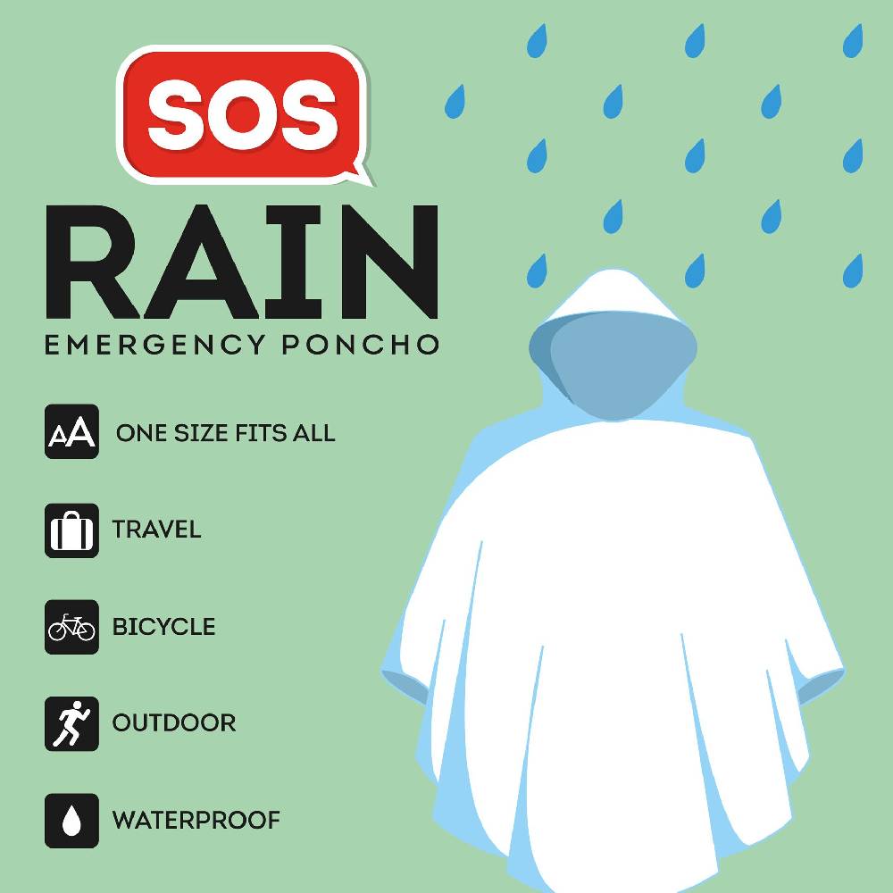 Legami Poncho Usa e Getta, con Cappuccio Pezzi Unici