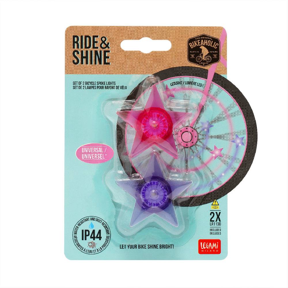 Legami Set di 2 Luci Per i Raggi Della Bicicletta - Ride & Shine Soddisfazione Garantita
