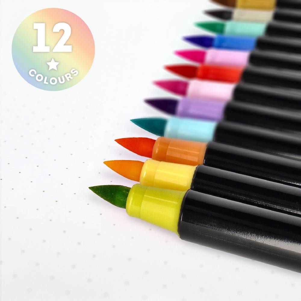 Legami Set di 12 Pennarelli con Punta Pennello - Brush Markers Spedizione Gratuita
