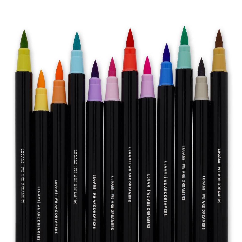 Legami Set di 12 Pennarelli con Punta Pennello - Brush Markers Spedizione Gratuita