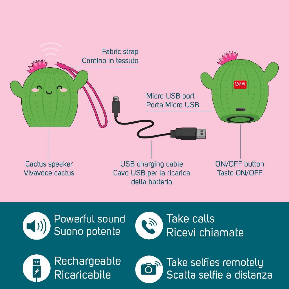 Legami Mini Vivavoce e Speaker Wireless - Pump Up The Volume Presa