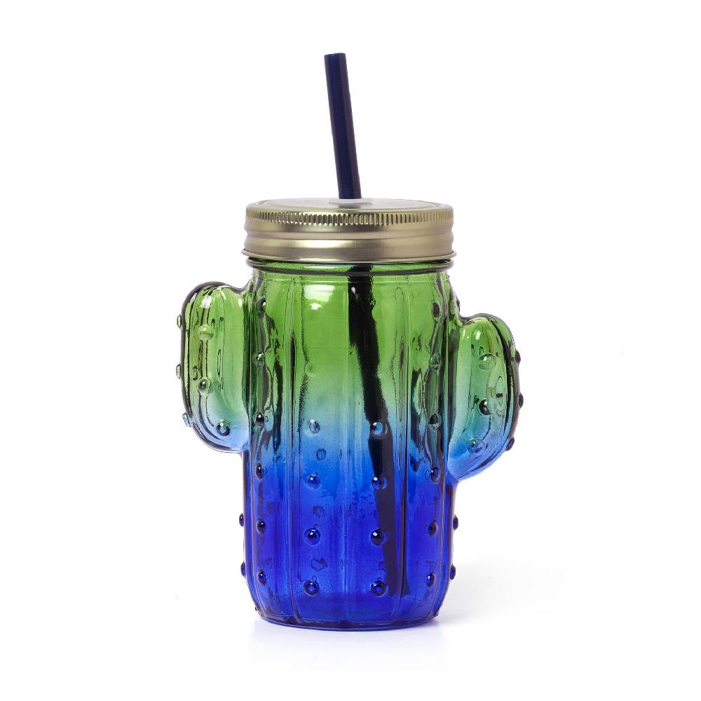 Legami Bicchiere in Vetro con Tappo e Cannuccia - Cheers Offerta