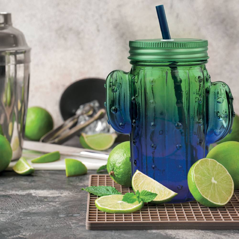 Legami Bicchiere in Vetro con Tappo e Cannuccia - Cheers Offerta