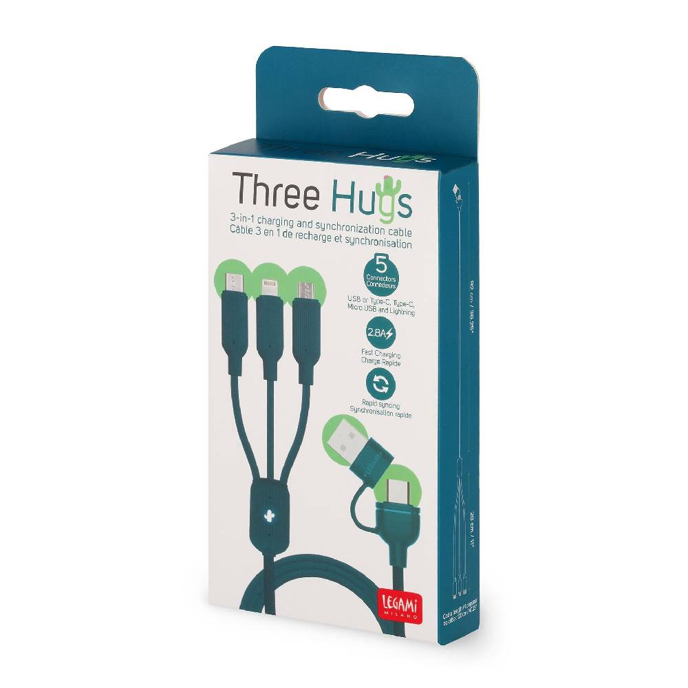 Legami Cavo 3 in 1 di Ricarica e Sincronizzazione - Three Hugs Outlet