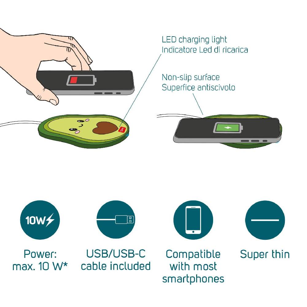 Legami Caricabatterie Wireless per Smartphone - Super Fast Fino Al -60%
