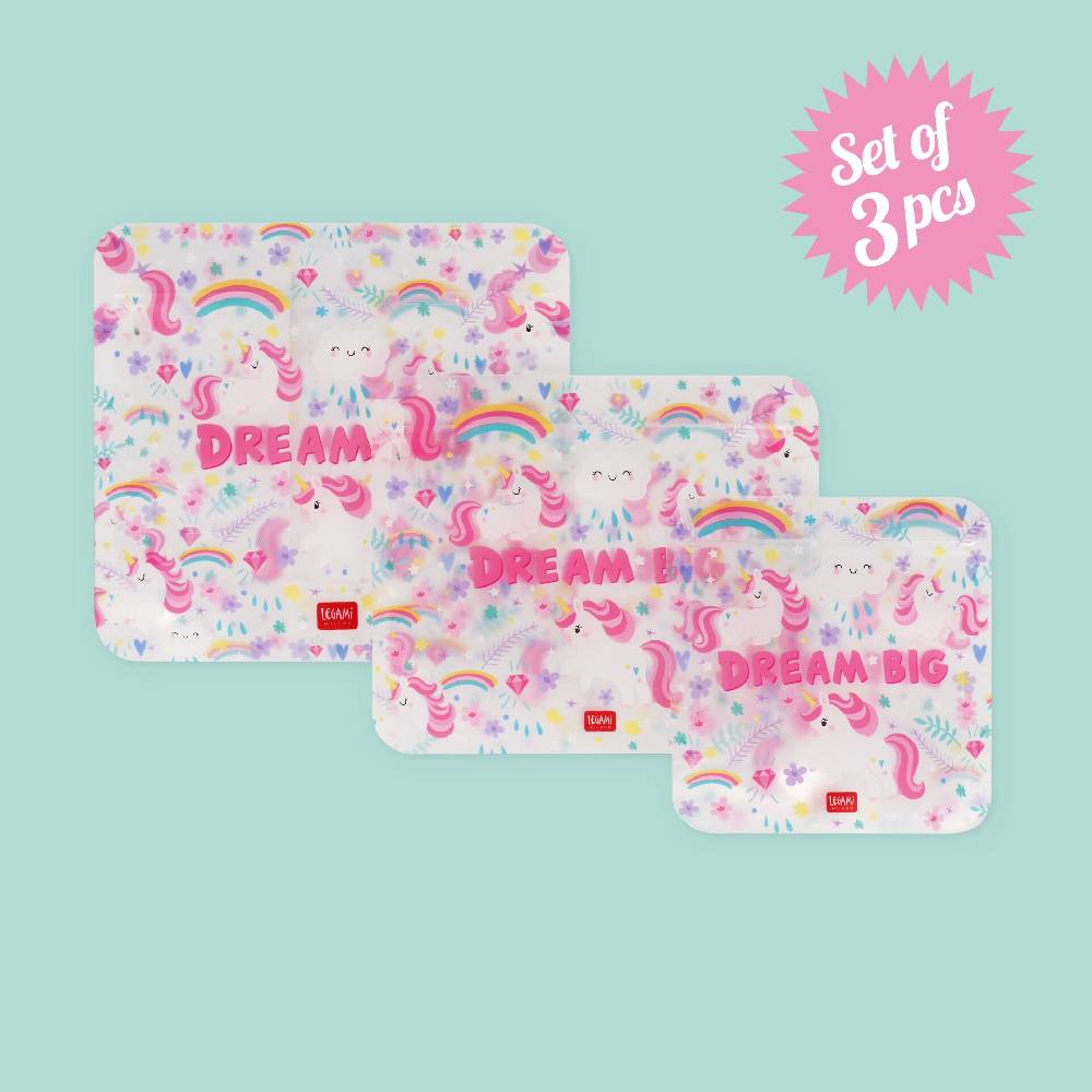 Legami Set di 3 Buste per Alimenti - Snack Bags Presa