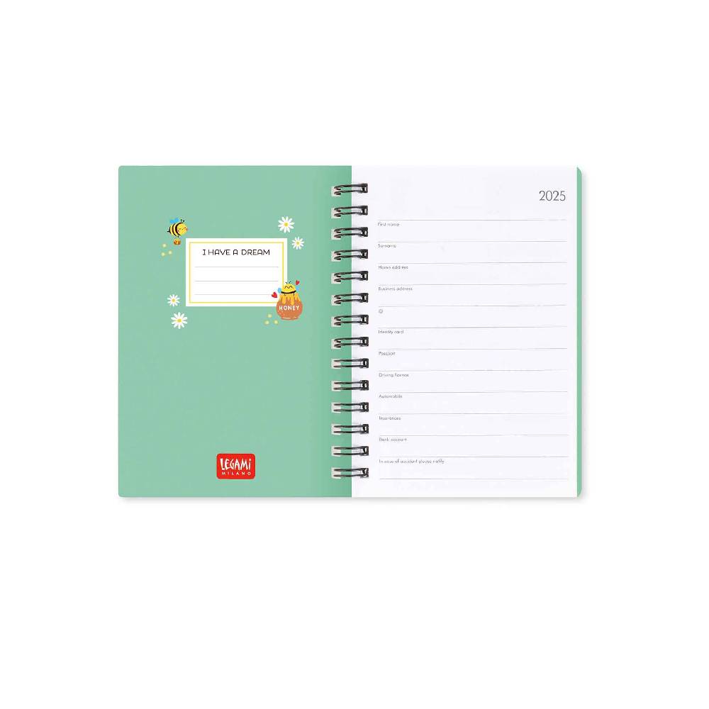 Legami Agenda 12 Mesi Settimanale - Small - Spiralata - 2025 Vendite Flash