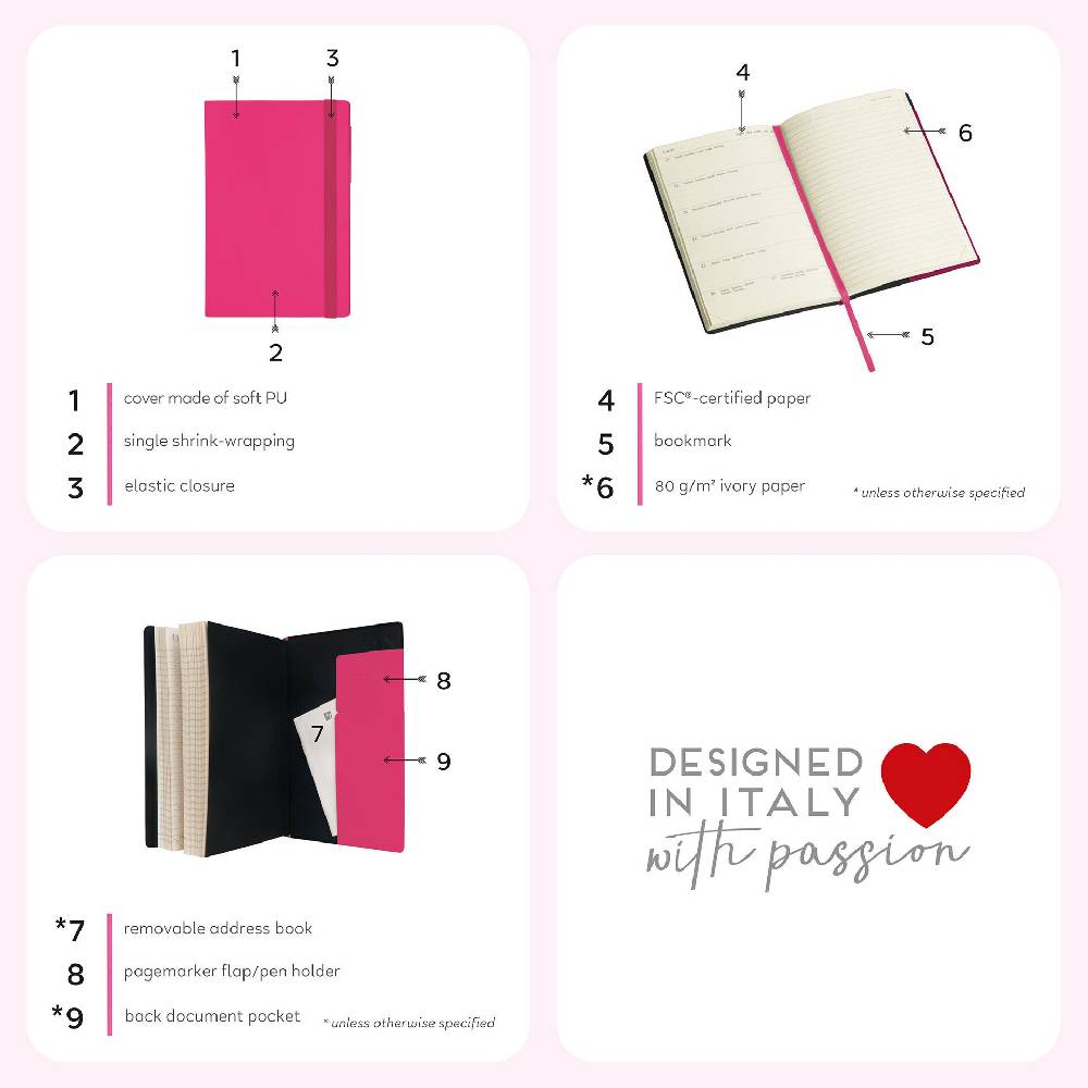 Legami Agenda 18 Mesi Settimanale - Medium - Con Notebook - 2024/2025 Consegna Veloce