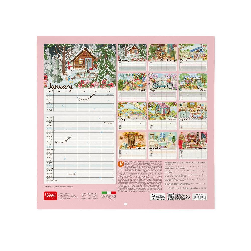 Legami Calendario da Parete 2025 - 30 x 29 cm Convenienza