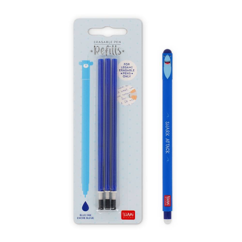 Legami Set Penna Cancellabile Shark con Refill Blu