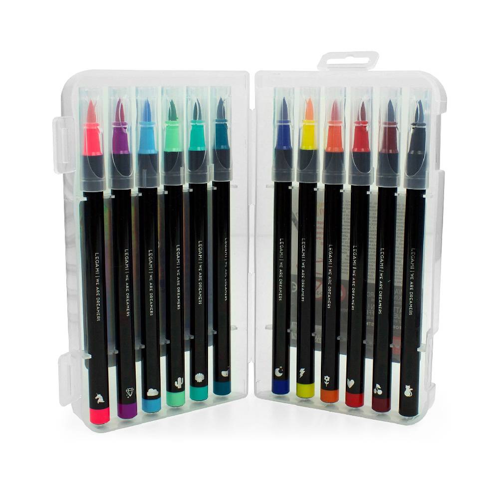 Legami Set di 12 Pennarelli con Punta Pennello - Brush Markers Vendita calda
