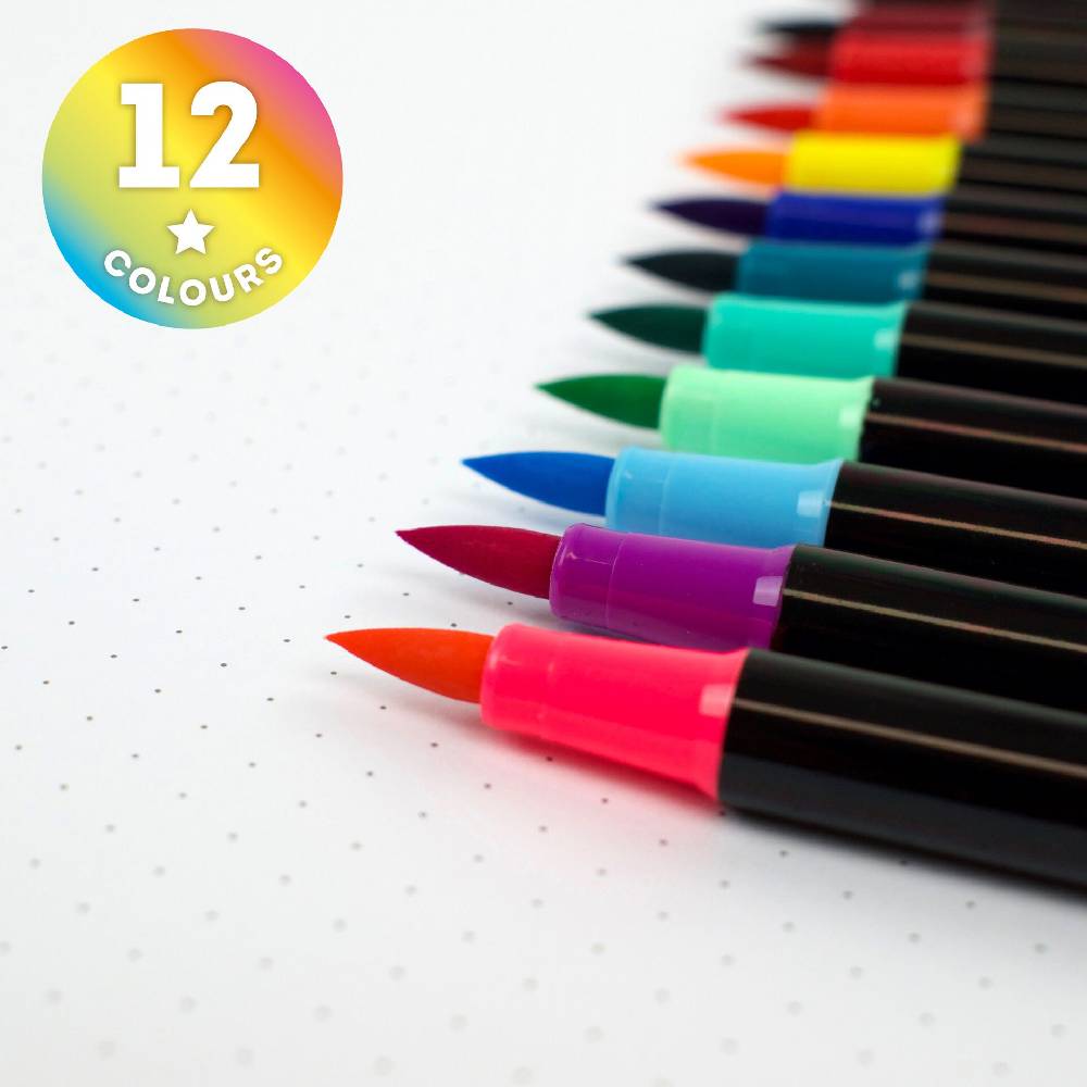 Legami Set di 12 Pennarelli con Punta Pennello - Brush Markers Vendita calda