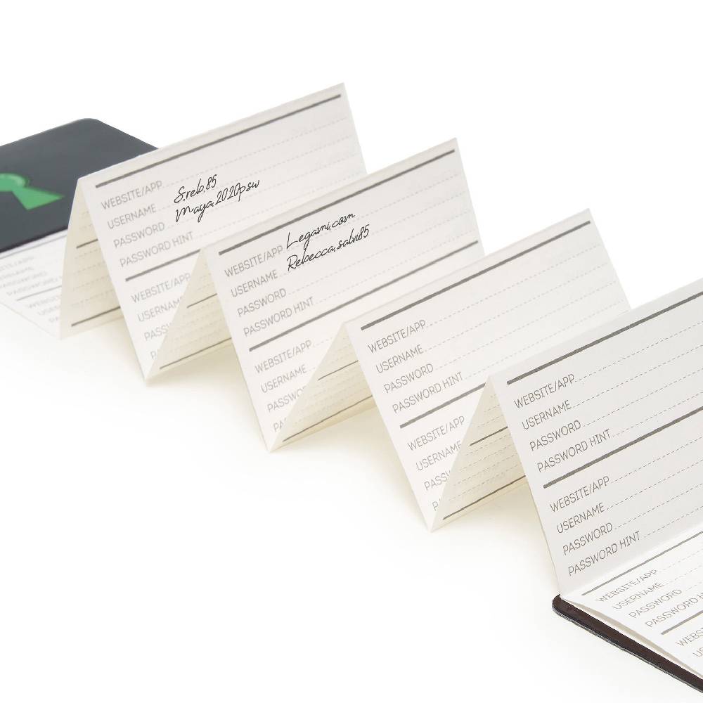 Legami Libricino per Organizzare Username e Password Esporta salva