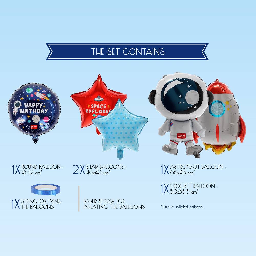 Legami Set di 5 Palloncini per Festa di Compleanno - Let's Party 50% di sconto per tempo limitato