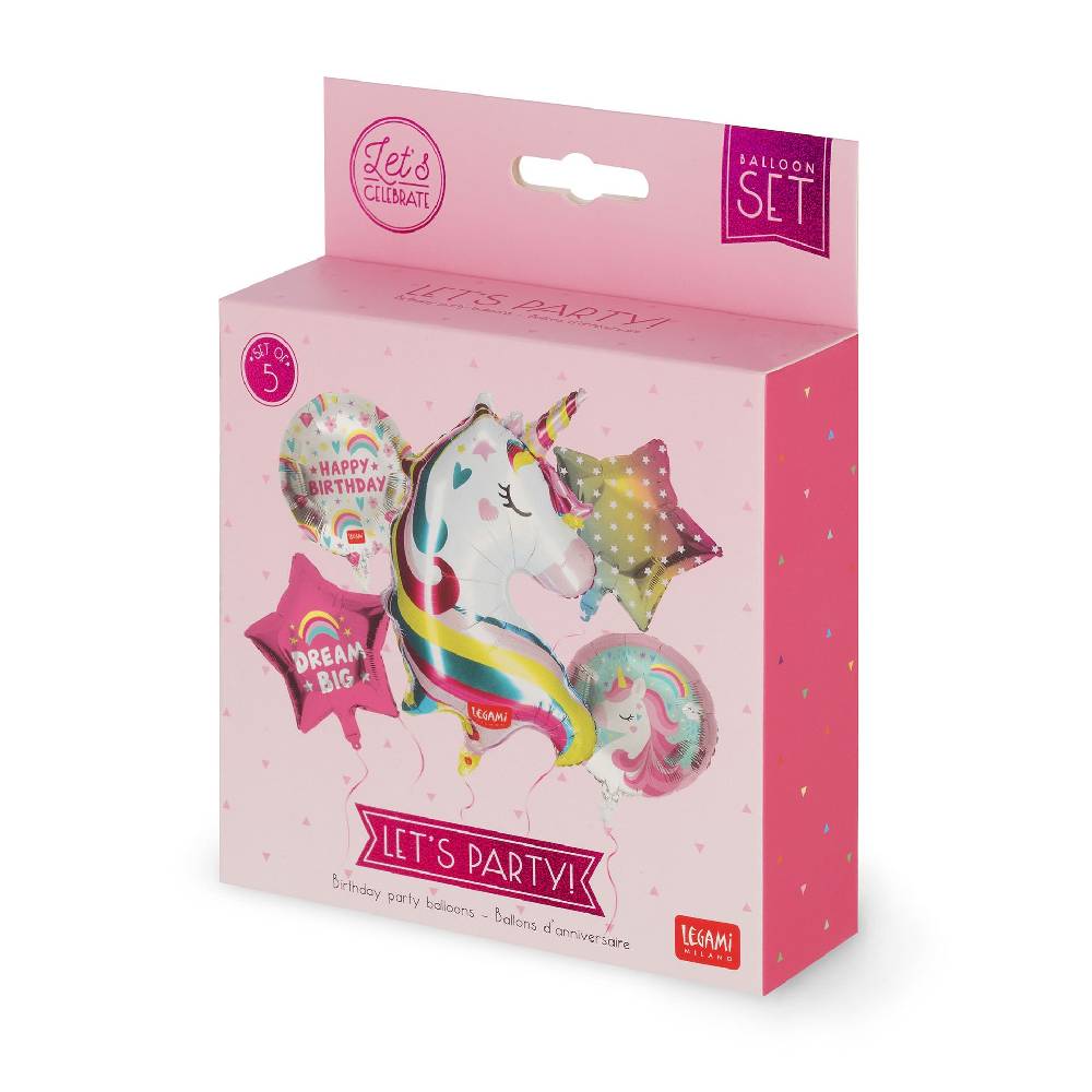 Legami Set di 5 Palloncini per Festa di Compleanno - Let's Party Negozi Online