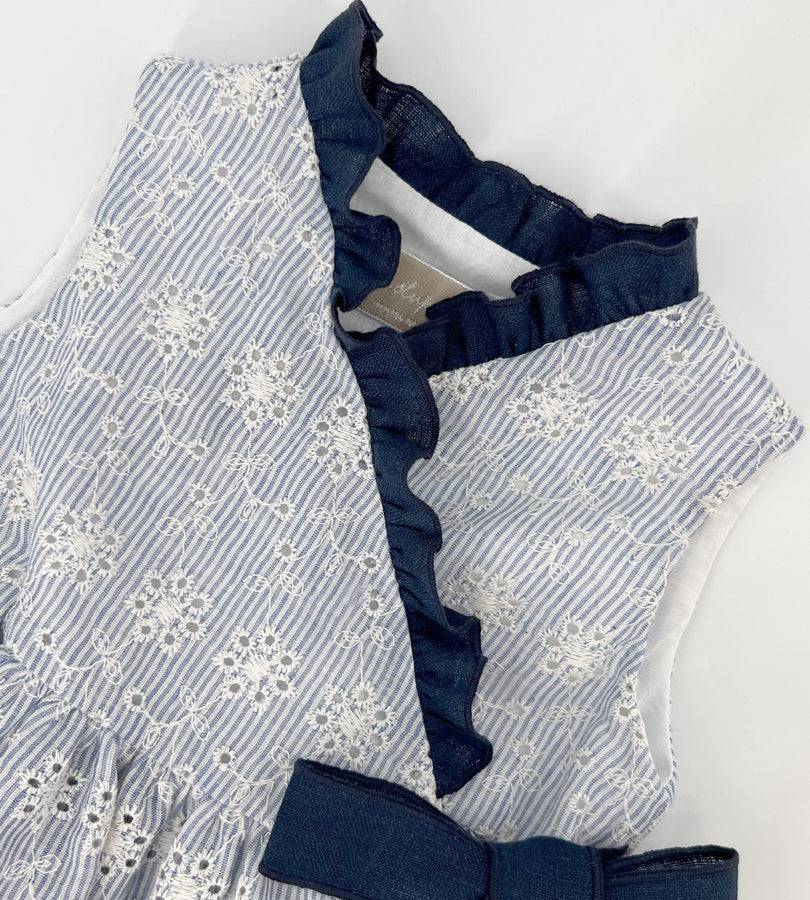 La Stupenderia BLUE STRIPED DRESS AND EMBROIDERIES Promozione Limitata