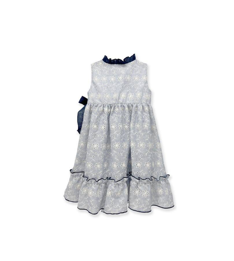 La Stupenderia BLUE STRIPED DRESS AND EMBROIDERIES Promozione Limitata