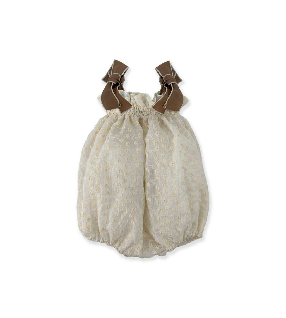 La Stupenderia CREAM ROMPER WITH BOWS Online