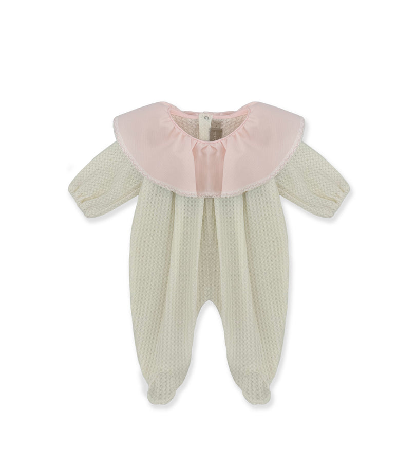 La Stupenderia PINK VOULANT NECK SWEATER OVERALL Hotsell