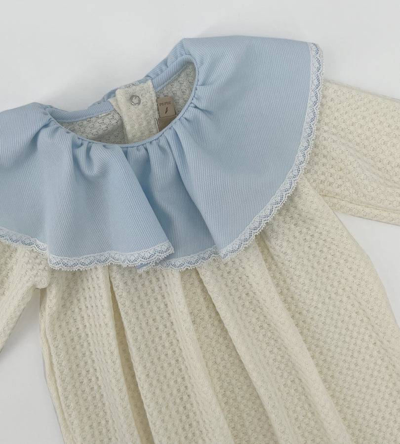 La Stupenderia LIGHT BLUE NECK KNITTED ROMPER Vendita Economica