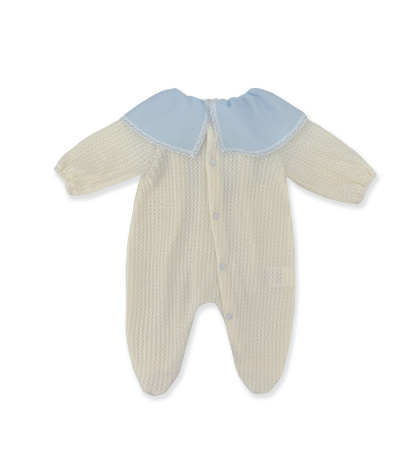 La Stupenderia LIGHT BLUE NECK KNITTED ROMPER Vendita Economica