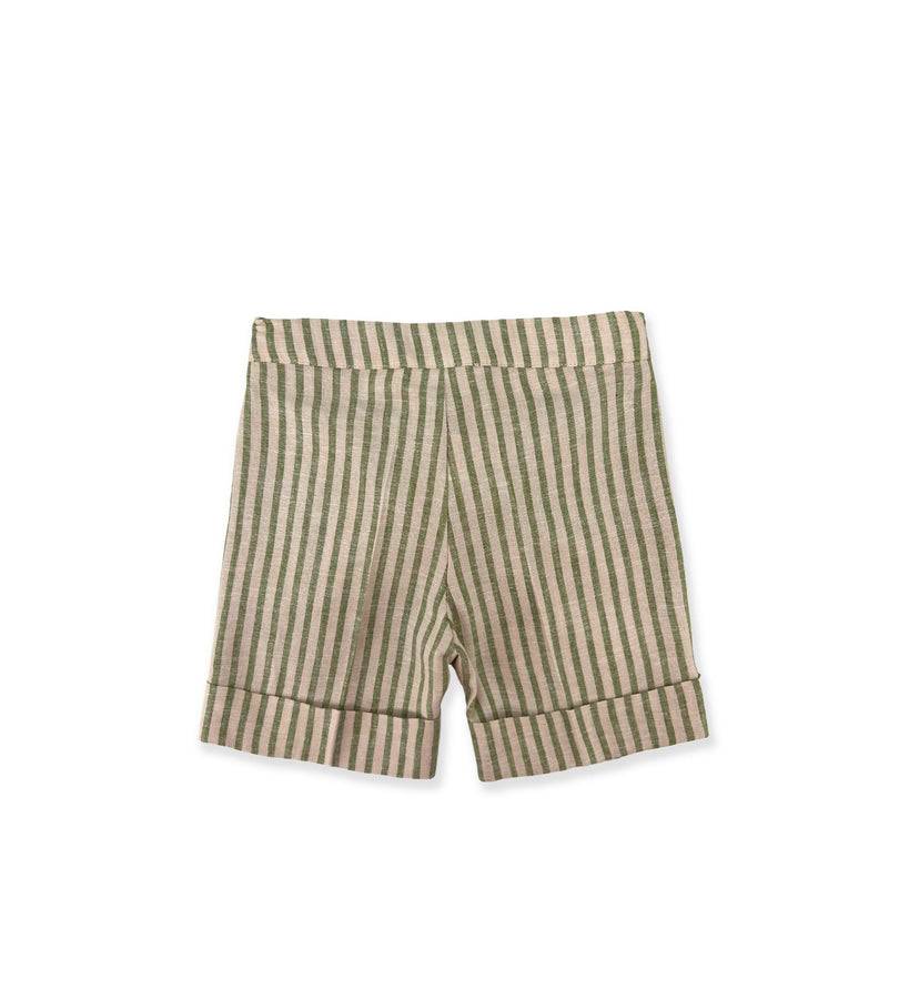 La Stupenderia BERMUDA A RIGHE VERDI E BEIGE Affare Del Giorno