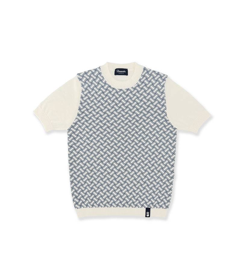 La Stupenderia WHITE AND BLUE KNIT SWEATER Online