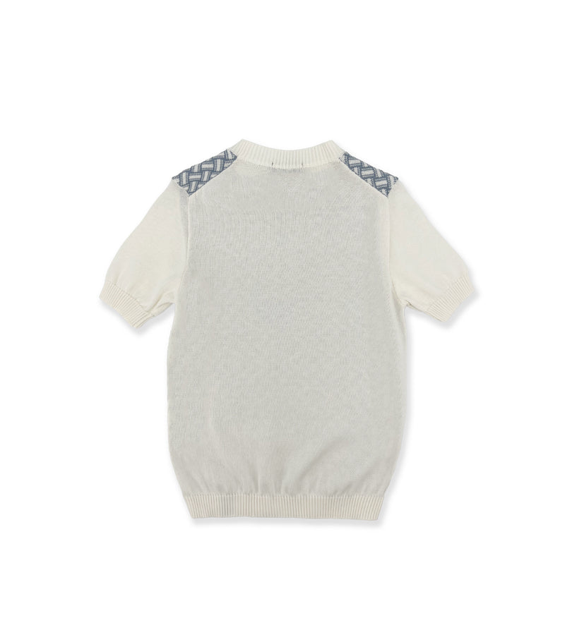 La Stupenderia WHITE AND BLUE KNIT SWEATER Online