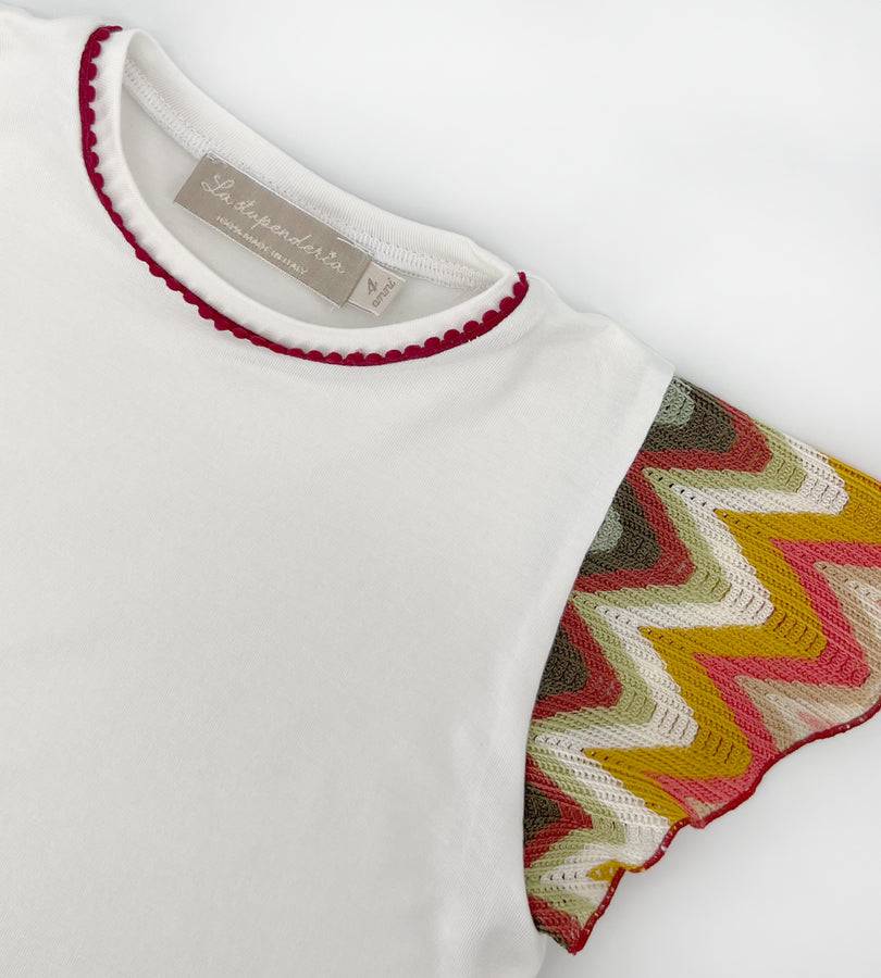 La Stupenderia T-SHIRT BIANCA E MULTICOLOR Vendita Calda
