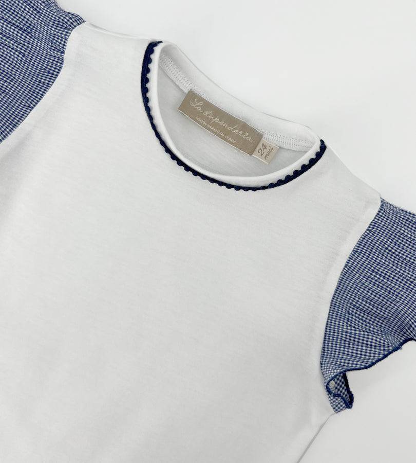 La Stupenderia T-SHIRT BIANCA E BLU Nuova