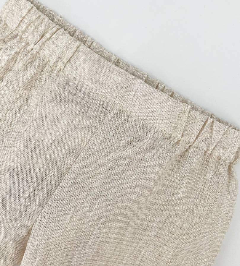 La Stupenderia BEIGE LINEN CAPRI PANTS Moda
