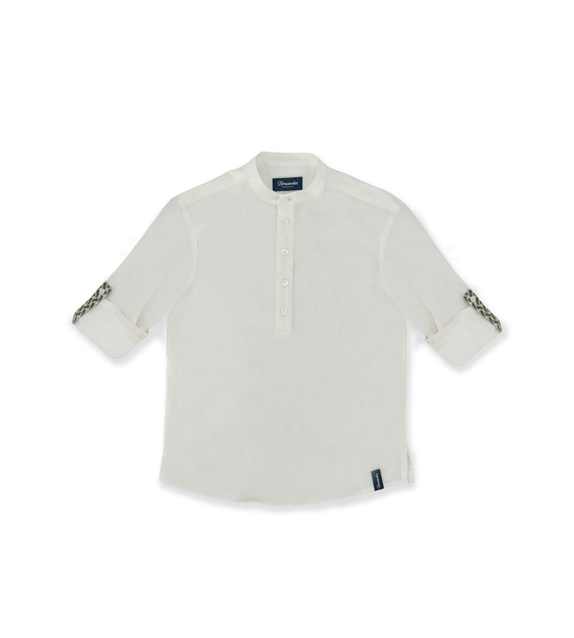 La Stupenderia WHITE LINEN POLO SHIRT Presa