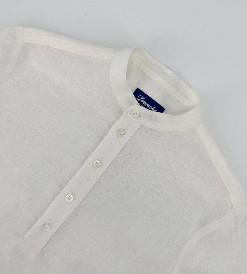La Stupenderia WHITE LINEN POLO SHIRT Presa