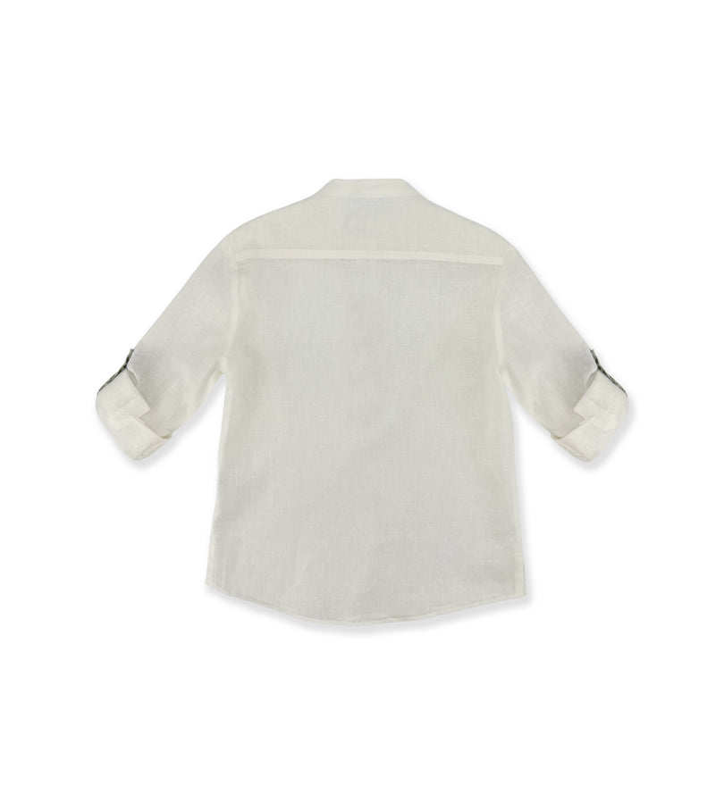 La Stupenderia WHITE LINEN POLO SHIRT Presa