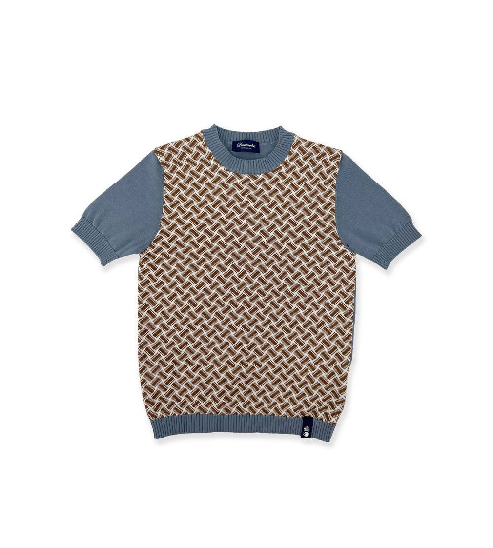 La Stupenderia BLUE AND COCOA KNIT SWEATER In Vendita