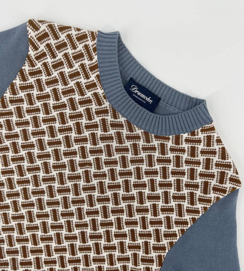 La Stupenderia BLUE AND COCOA KNIT SWEATER In Vendita