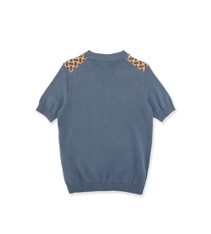 La Stupenderia BLUE AND COCOA KNIT SWEATER In Vendita