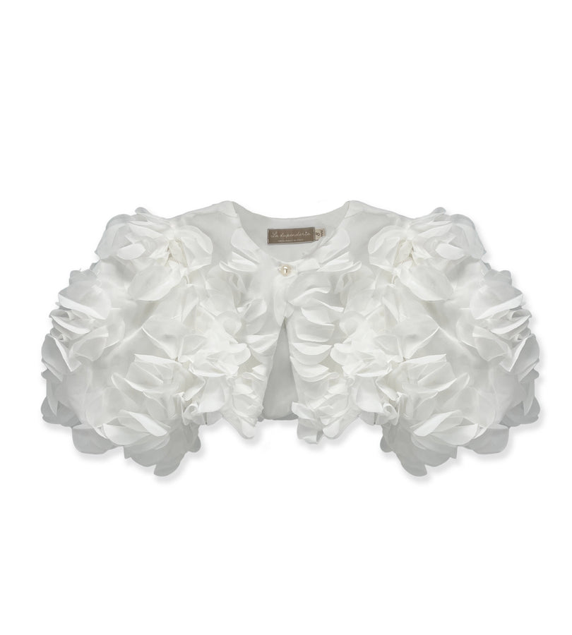La Stupenderia WHITE JACKET WITH PETALS Spedizione Gratuita