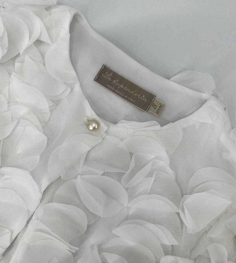 La Stupenderia WHITE JACKET WITH PETALS Spedizione Gratuita