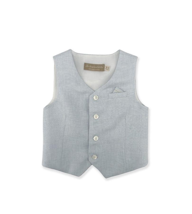 La Stupenderia LIGHT BLUE LINEN VEST Moda