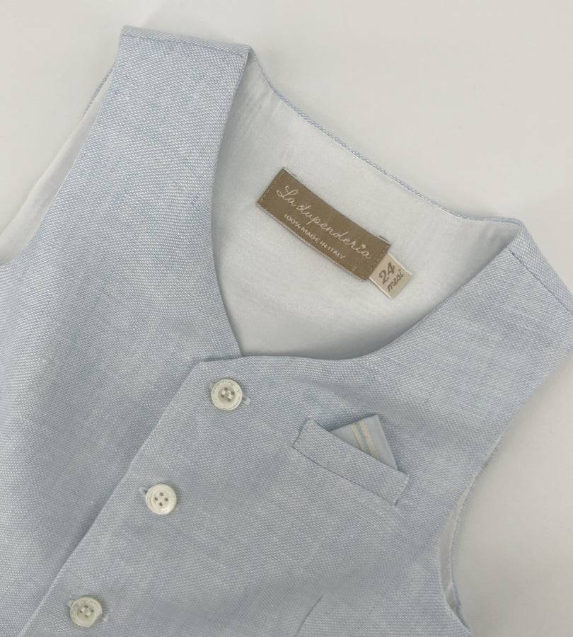 La Stupenderia LIGHT BLUE LINEN VEST Moda