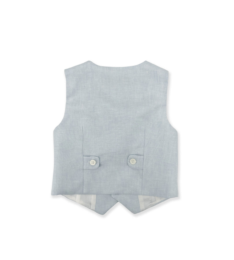 La Stupenderia LIGHT BLUE LINEN VEST Moda