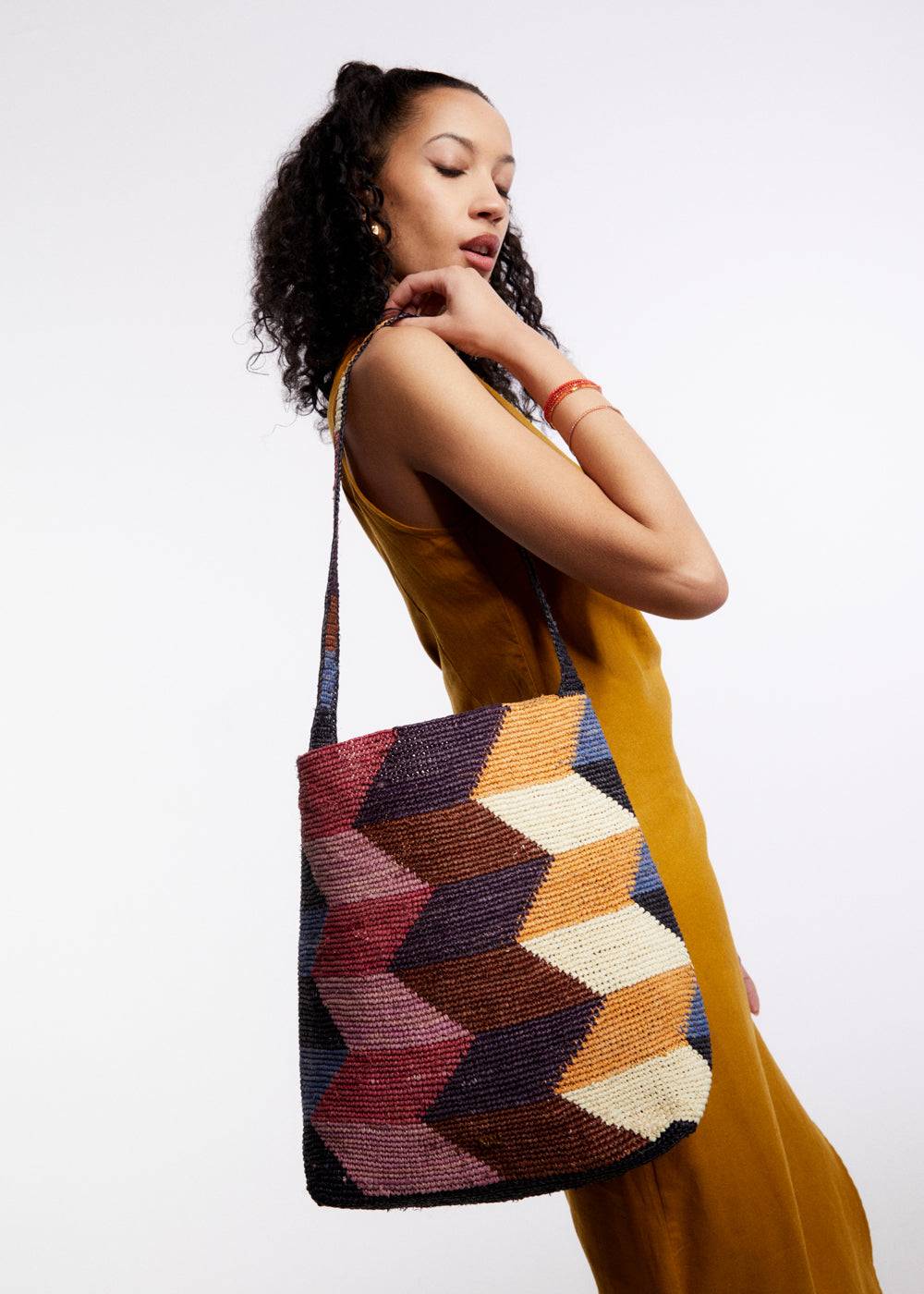 ﻿Nalí SUKY BAG IN MULTI RAFFIA + COLORS Promozione