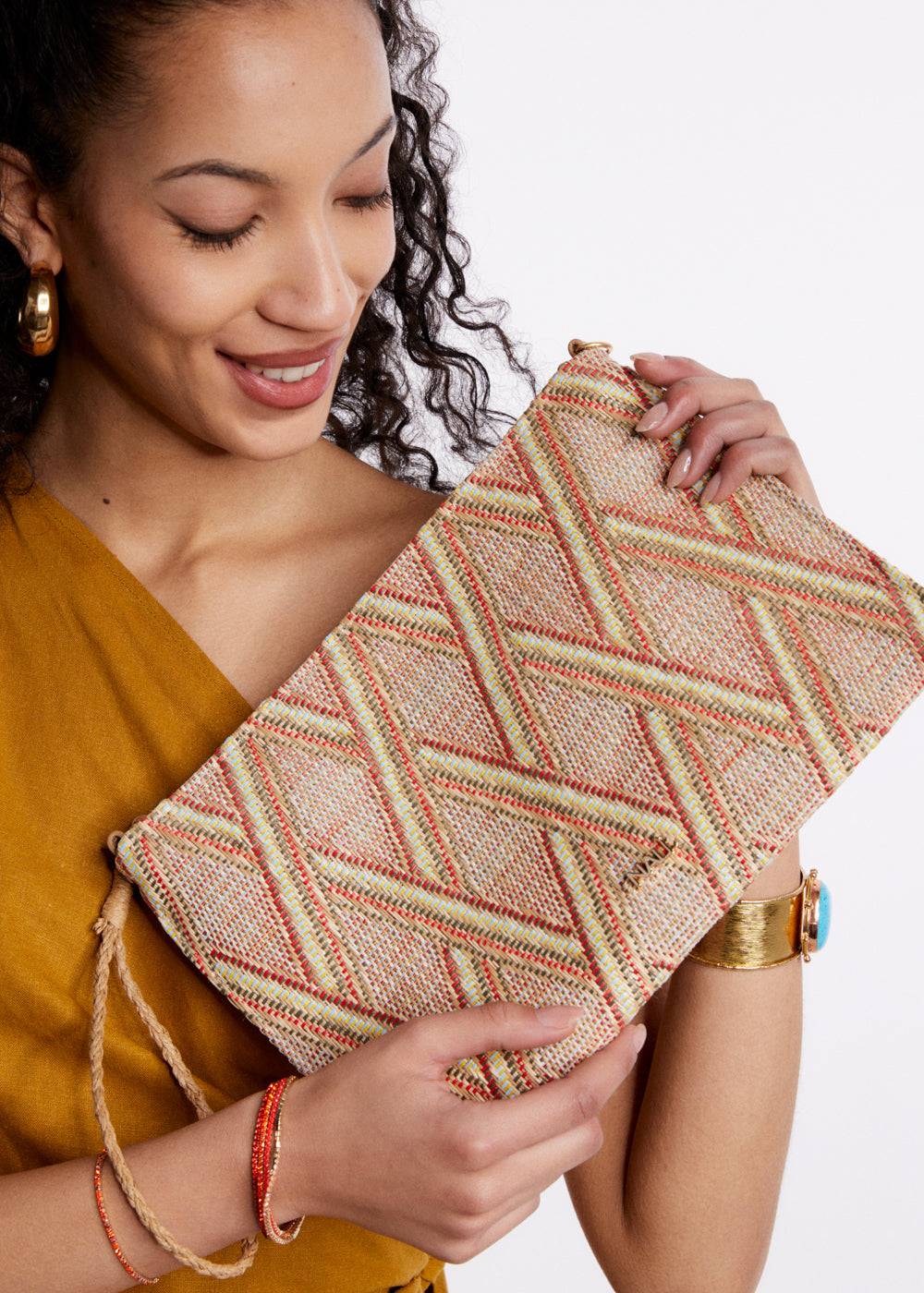 Nalí RITA POUCH IN STRAW + COLORS Pezzi Unici
