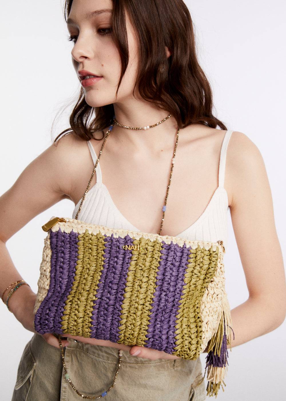 Nalí NANA POUCH IN RAFFIA + COLORS Negozi Online