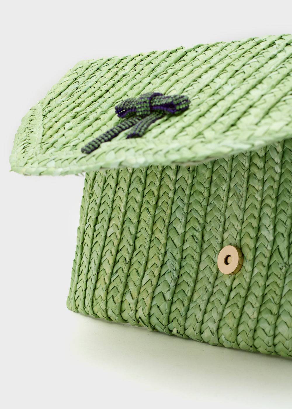 Nalí SAMI CLUTCH IN STRAW+ BOW + COLORS Consegna Veloce